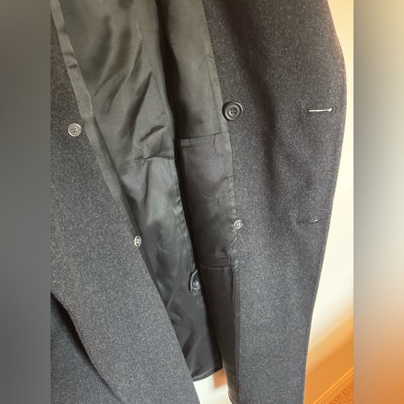 Vintage Wimbledon Collection Wool Double Breasted Coat Overcoat 44R Men’s Gray - Picture 5 of 9